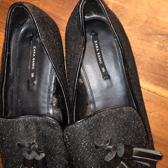 Zara Loafers Glitter with Tassels, Size 39 - Picture 2 of 5